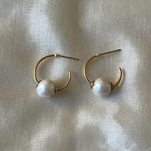 Crescent Pearl Earrings