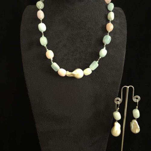 AMAZONITE SERENITY BAROQUE PEARL SET