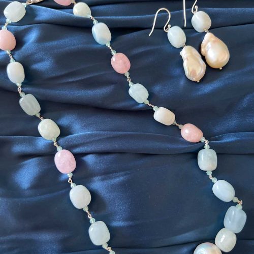 AMAZONITE SERENITY BAROQUE PEARL SET-2