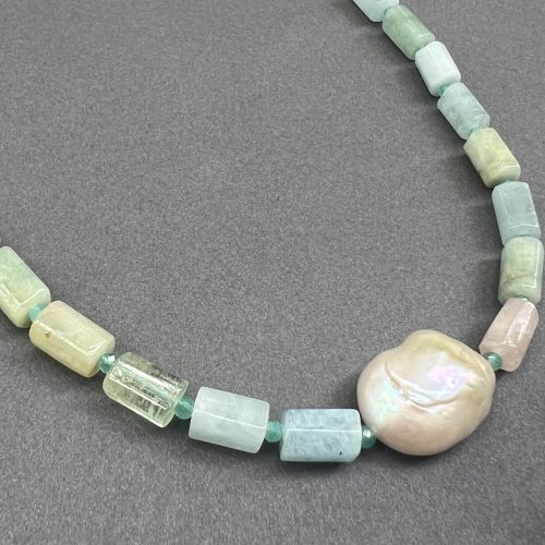 Amazonite and Freshwater Pearl Necklace 2