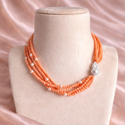 Coral Pearl Elegance