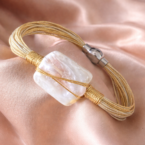 Freshwater Pearl Mesh Bracelet