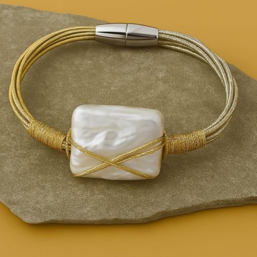Freshwater Pearl Mesh Bracelet