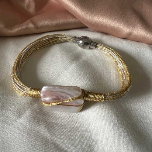 Freshwater Pearl Mesh Bracelet