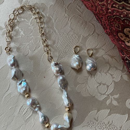 baroque pearl necklace set