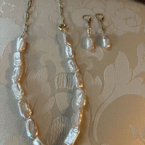 Biwa pearl necklace set