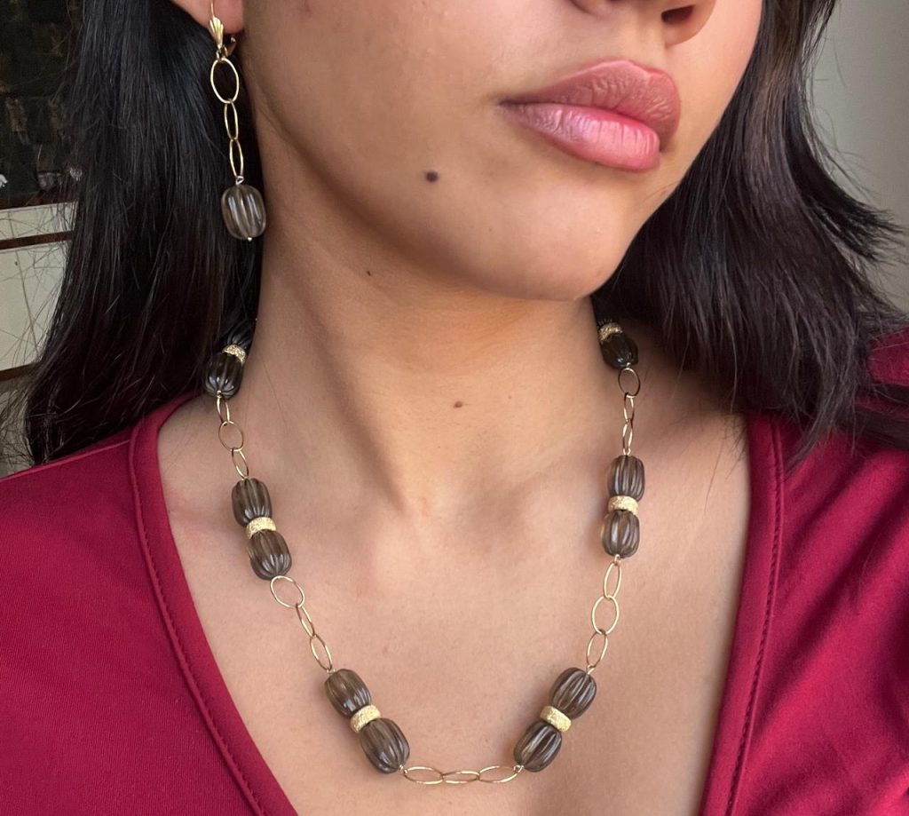 Smoky Gold Chain Necklace Set