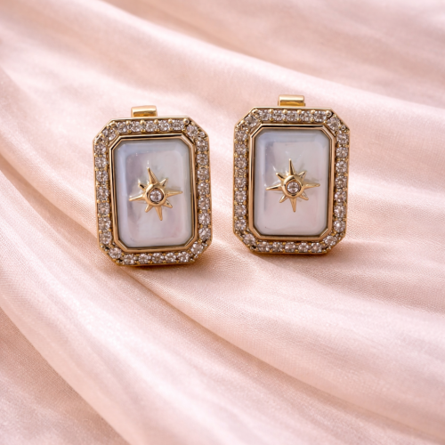 Mother of Pearl Gold Earrings