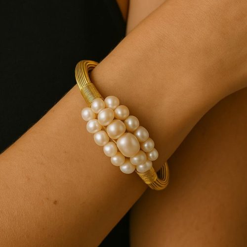 Golden Pearl Mash Bracelet