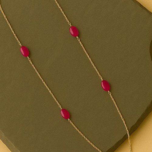 Ruby Gold Chain Necklace