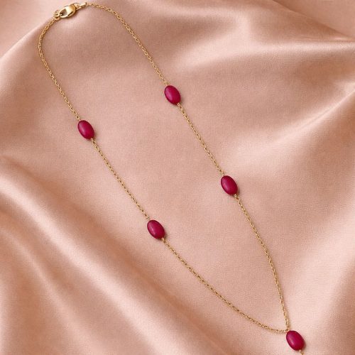 Ruby Gold Chain Necklace