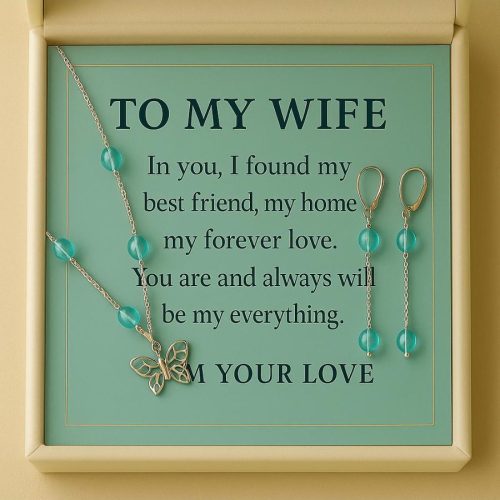 Apatite Butterfly Chain Necklace Set