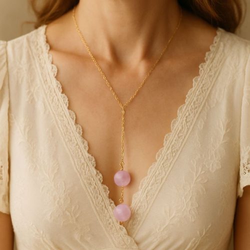 Rose Quartz Love Drop Necklace