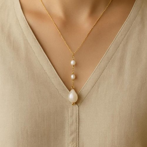 Triple Pearl Drop Necklace