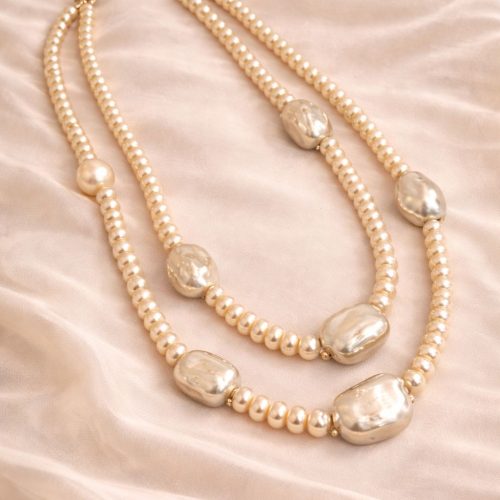 Two-Layer Freshwater Pearl & Baroque Pearl Necklace