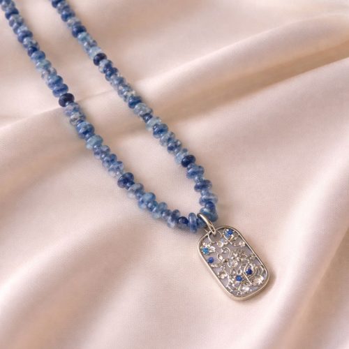 Italian Floral Butterfly Quartz Necklace