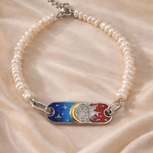 Celestial Sun & Moon Pearl Bracelet