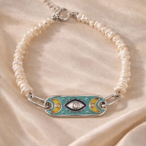 Italian Evil Eye Pearl Bracelet