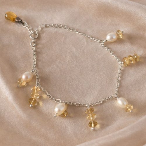Citrine Pearl Bracelet