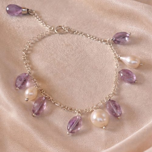 Amethyst Pearl Bracelet