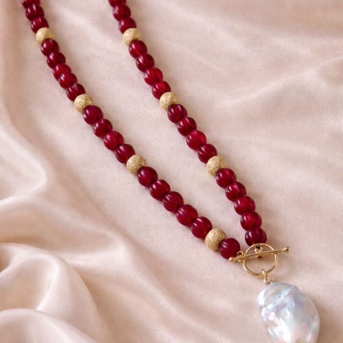 Red Quartz Melon Necklace