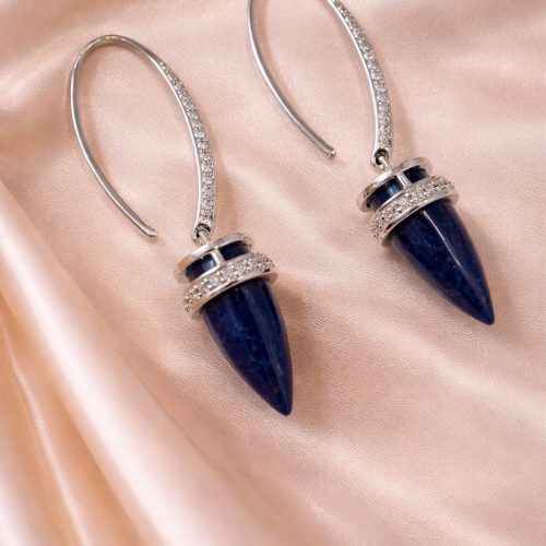 Italian Cone-Shaped Lapis Earrings