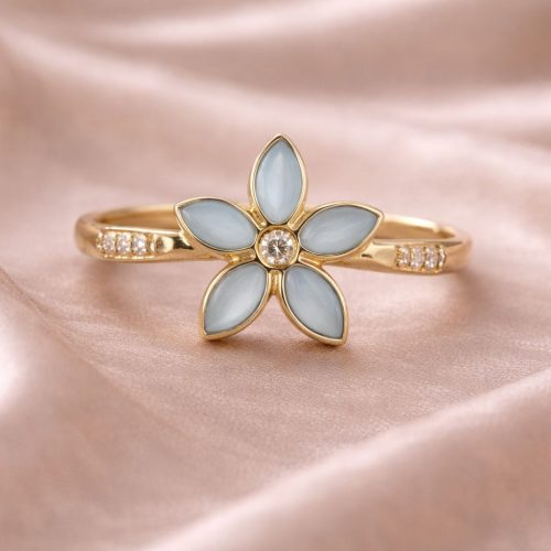 Floral Moonstone Ring
