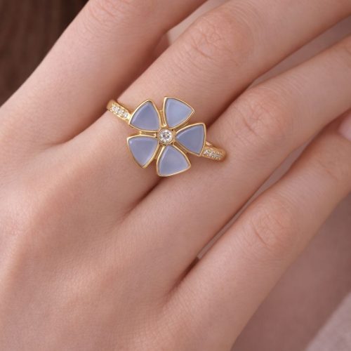 Moonstone Flower Ring