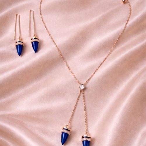 Lapis Lazuli Drop Lariat Set
