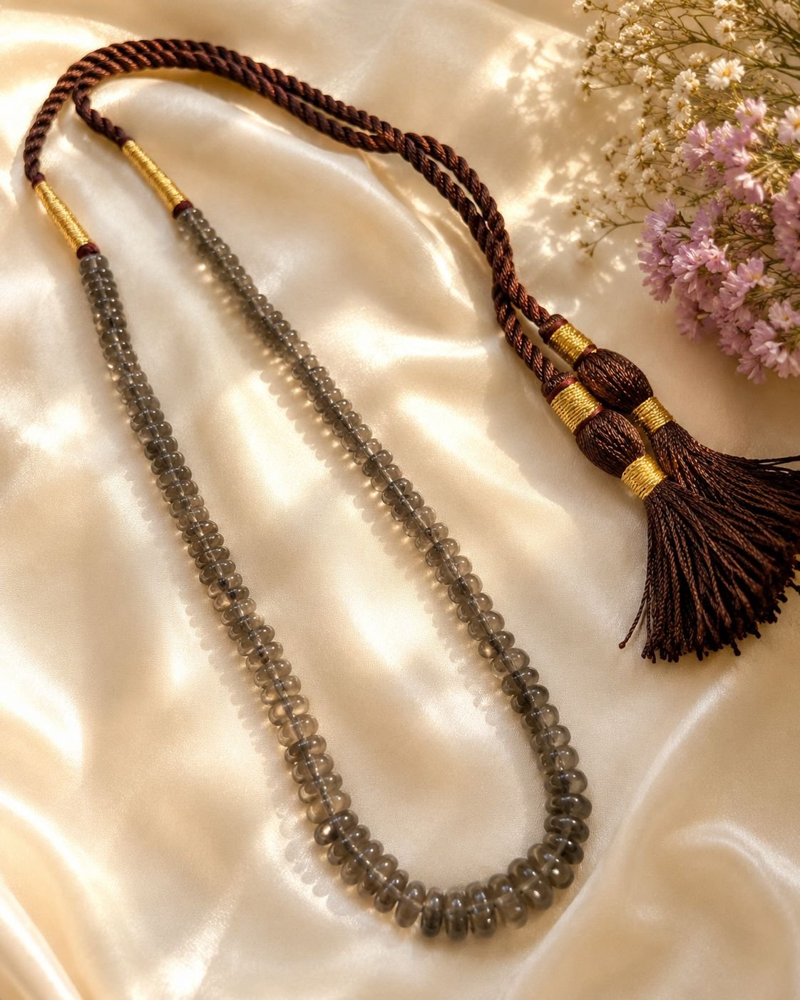 Smoky Quartz Adjustable Dori Necklace