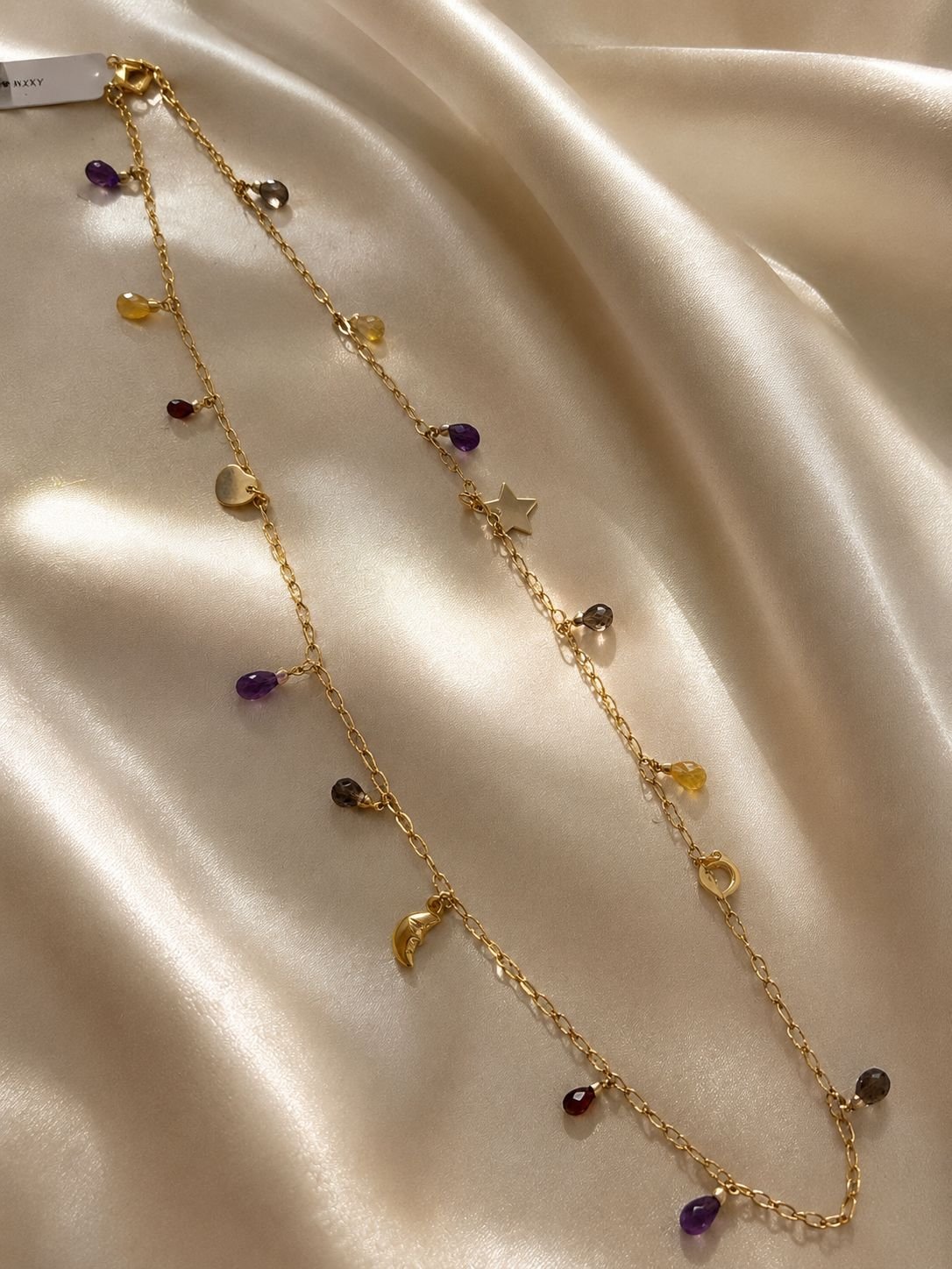 Celestial Gemstone Charm Necklace