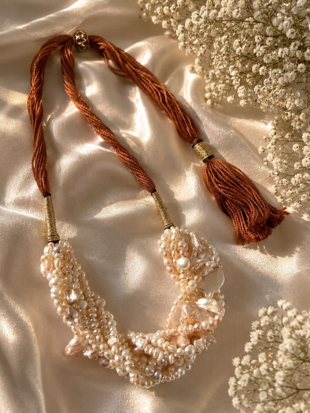 Mixed Freshwater Pearl Kantha Necklace