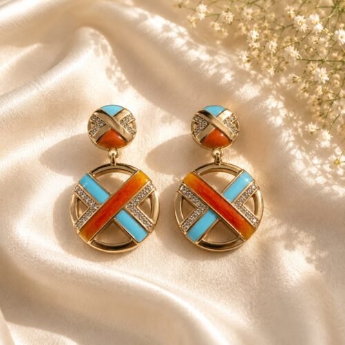 Enamel Statement Earrings