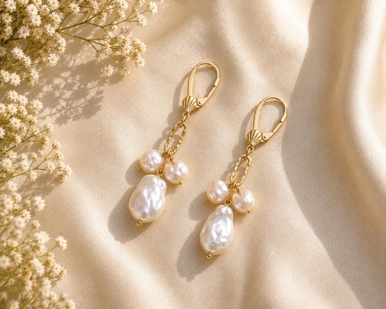 Baroque Pearl Drop Earrings