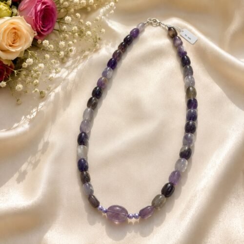 Natural Amethyst Tumble Necklace