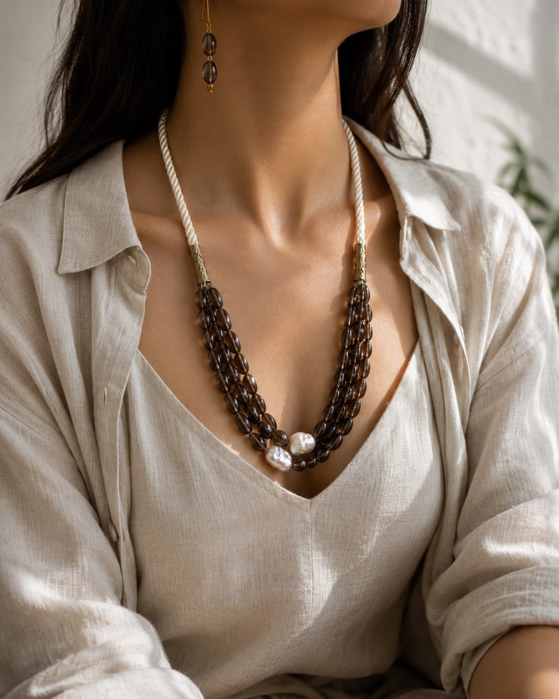 Smoky Tumble Two-Line Necklace Set - Image 2