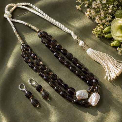 Smoky Tumble Two-Line Necklace Set