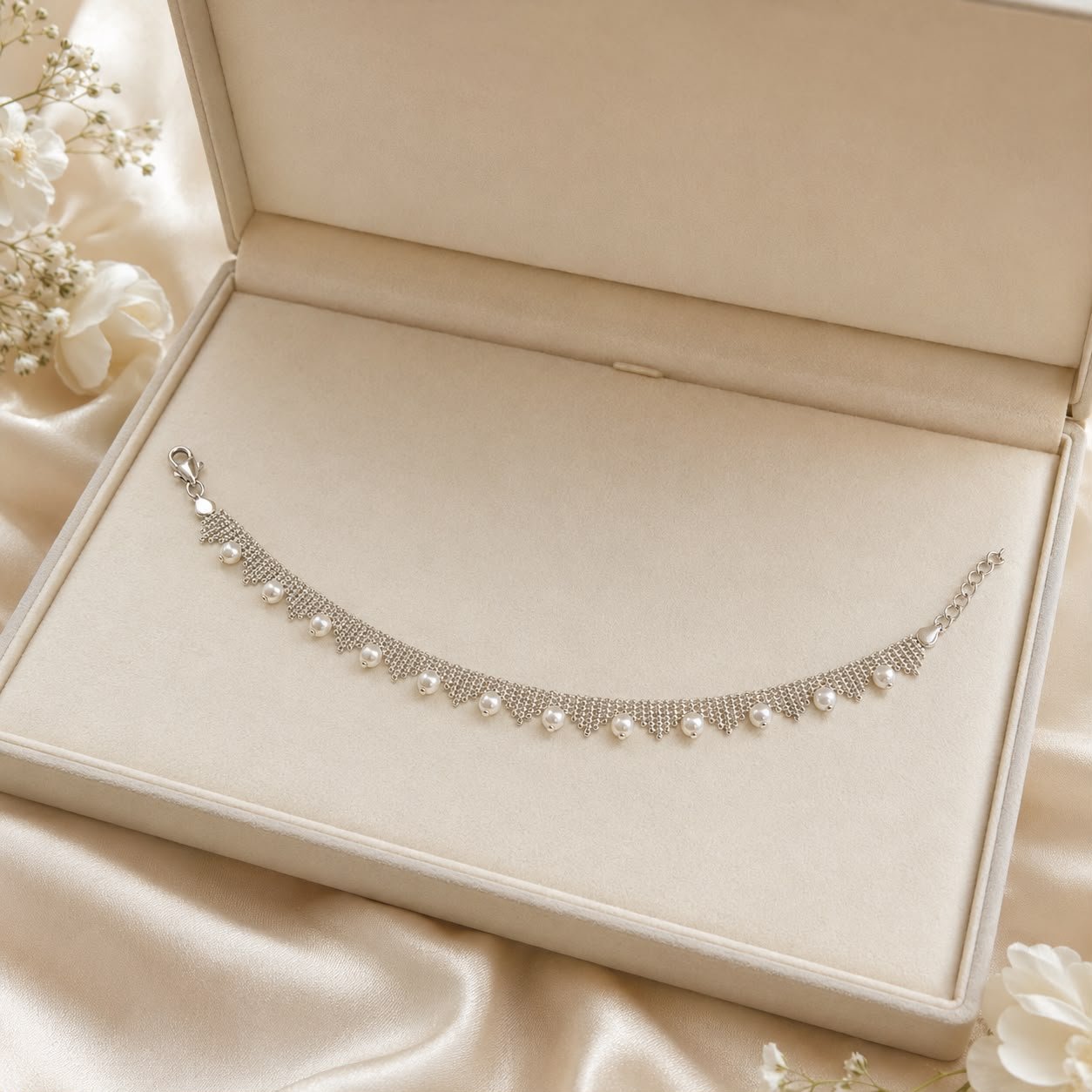 Freshwater Pearl 92.5 Sterling Silver Anklet