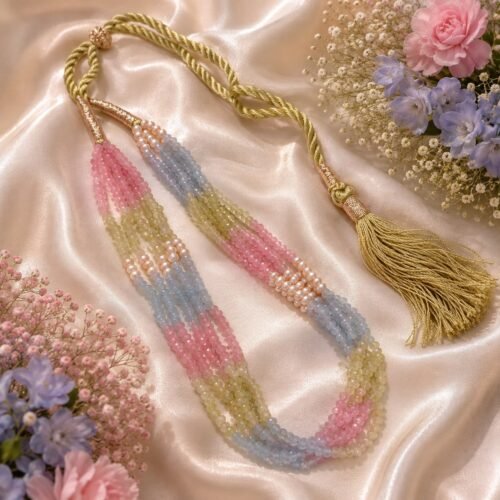 Pastel Multicolor Quartz & Freshwater Pearl Multi-Strand Necklace
