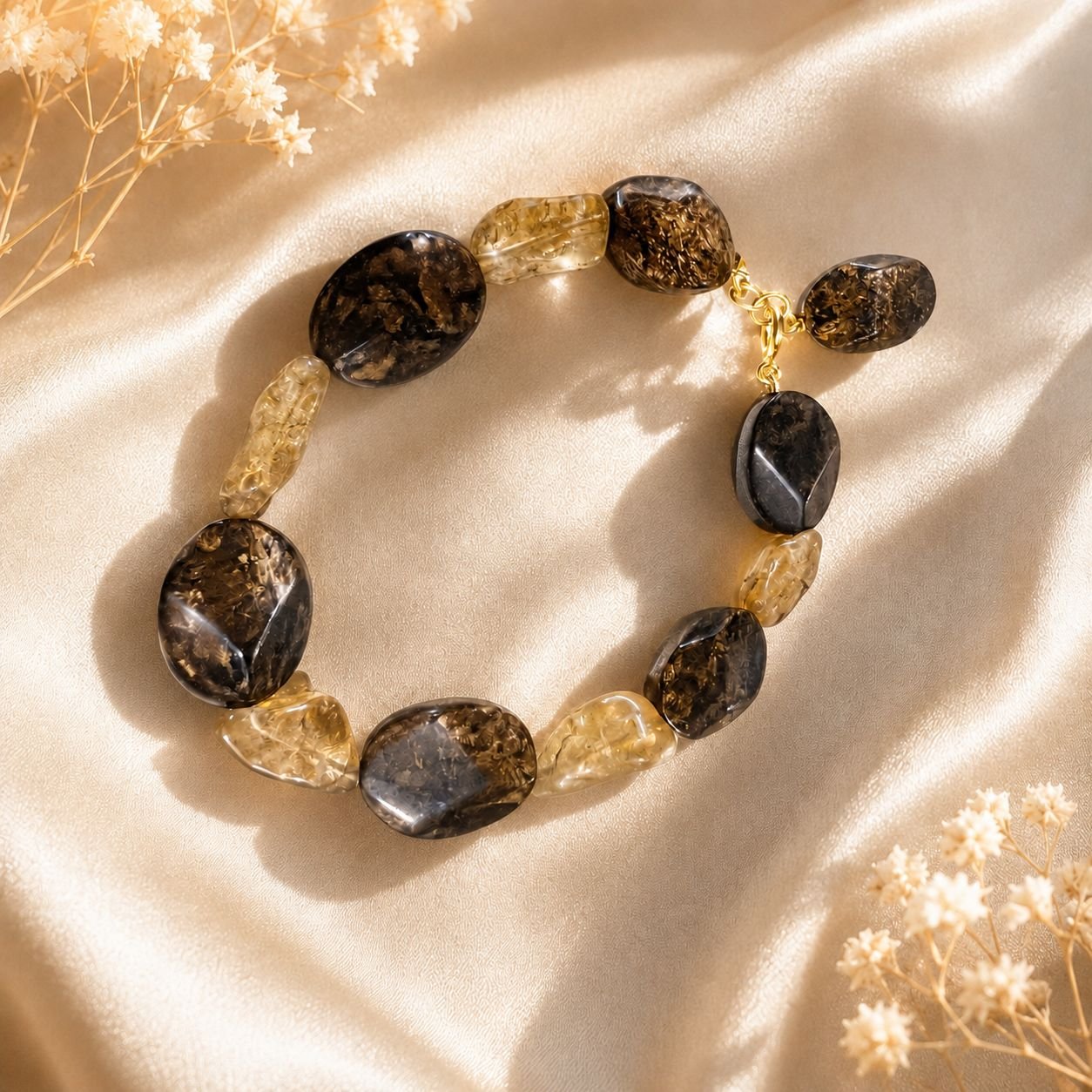 Citrine & Bronzite Statement Bracelet