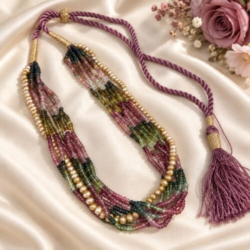 Multi-Tourmaline Multi-Line Statement Necklace