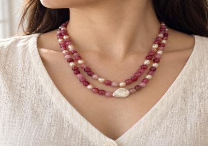 Quartz & Pearl Necklace