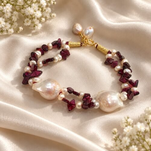 Garnet & Baroque Pearl