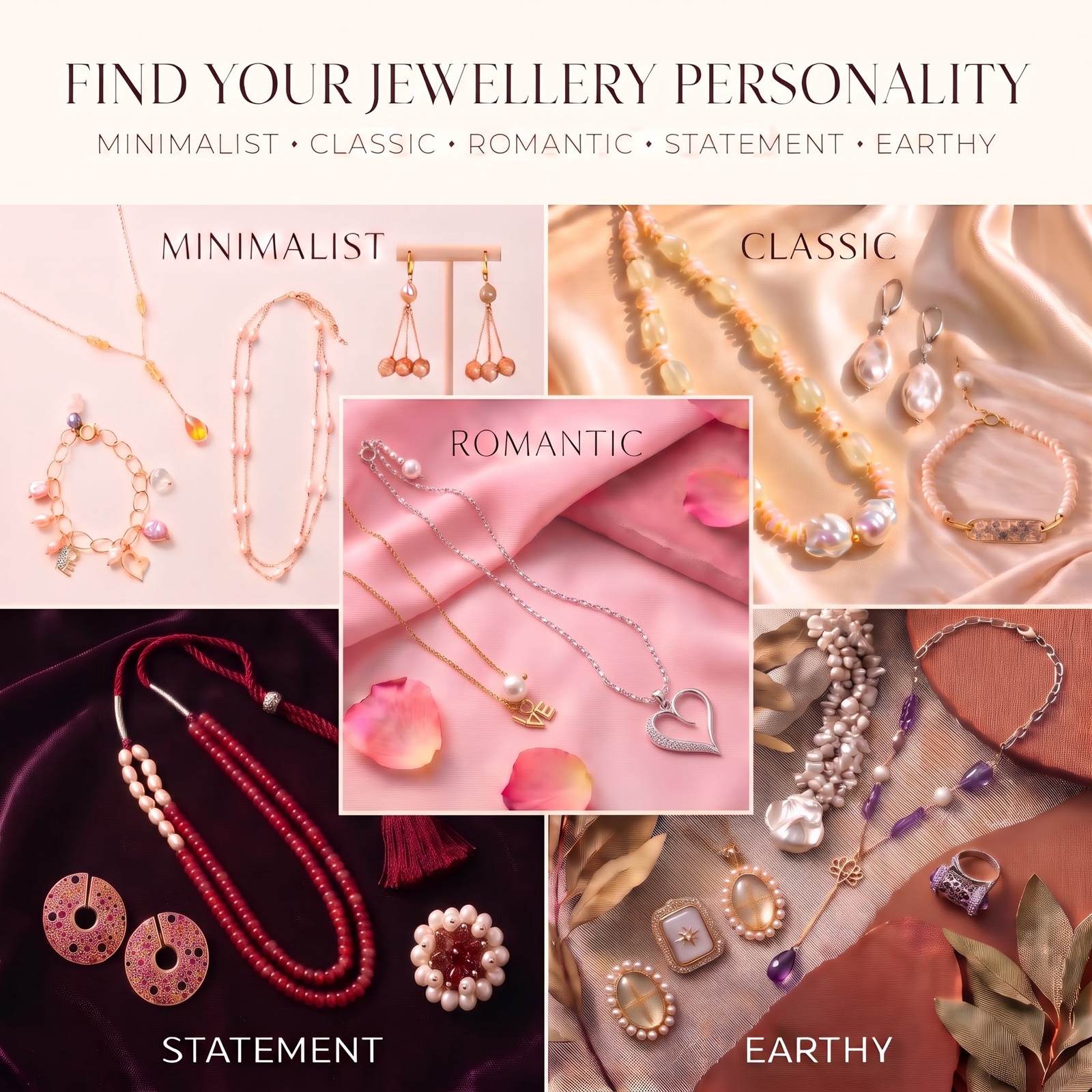 Find Your Jewellery Personality: Minimalist, Classic, Romantic, Statement or Earthy?