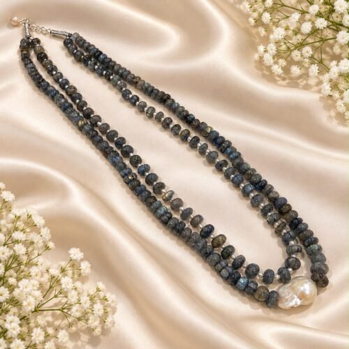 Labradorite pearl necklace