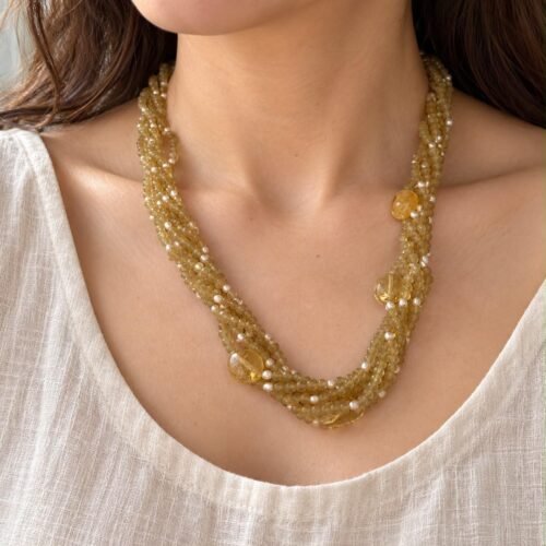 citrine pearl necklace