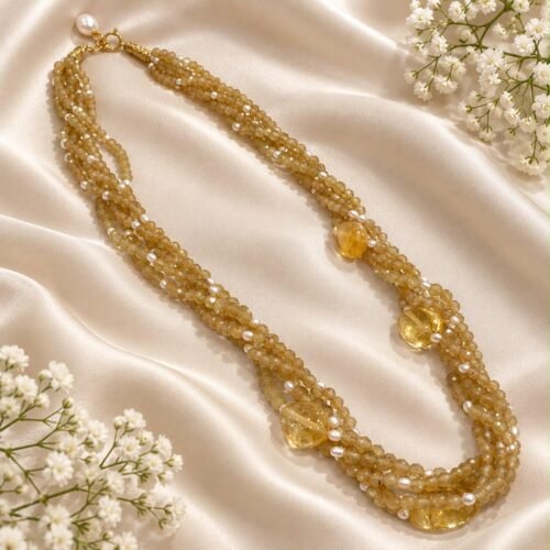 citrine pearl necklace