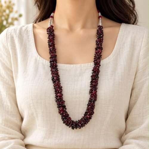 Garnet chip necklace