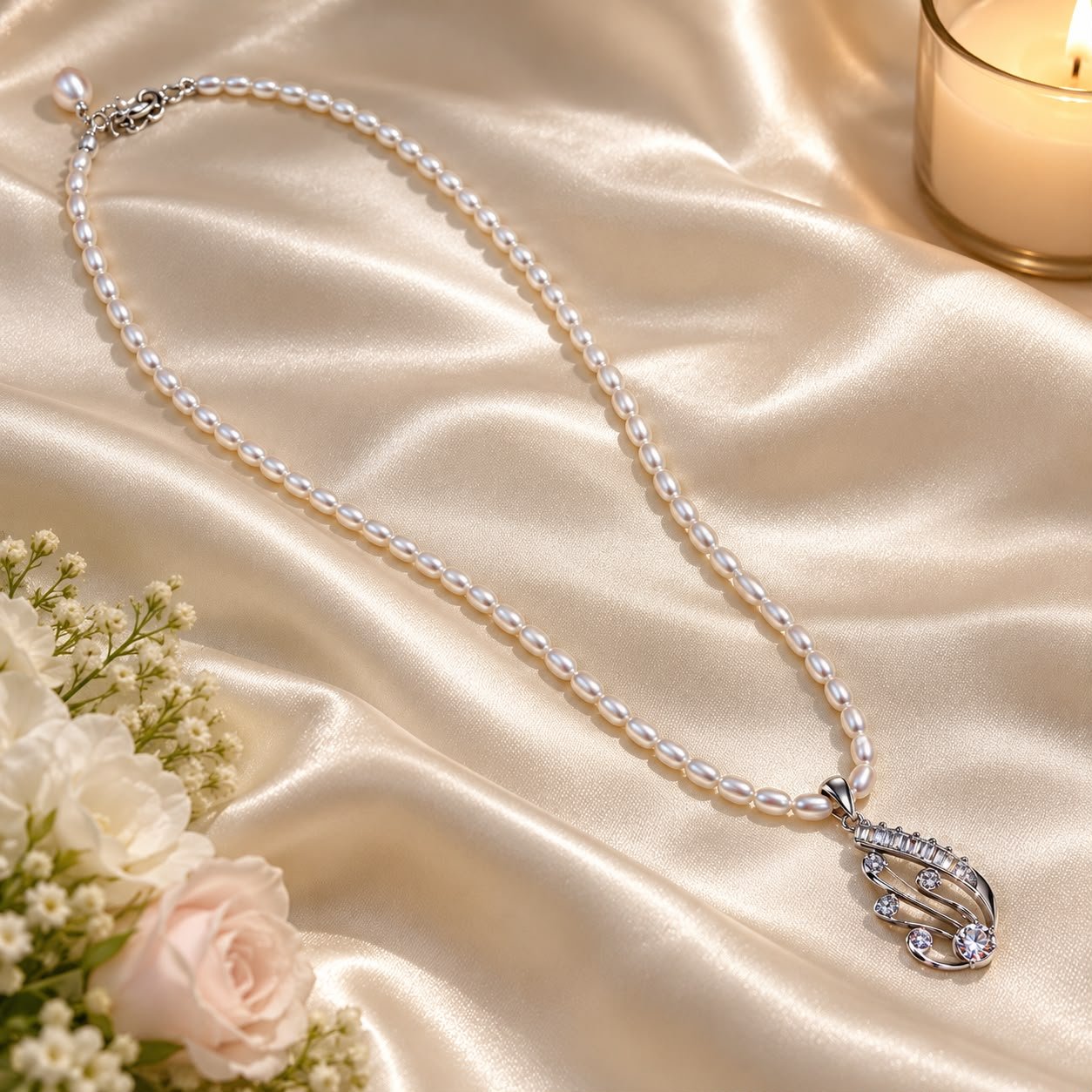 Pearl  silver pendant